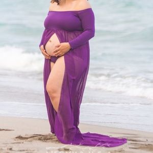 Purple Maternity Photo Dress